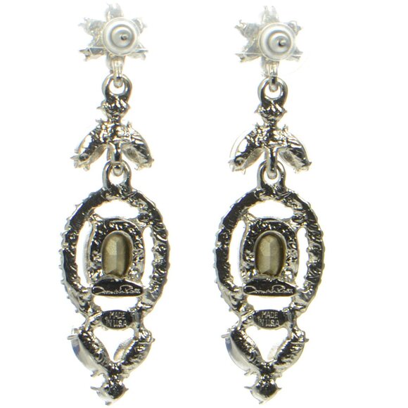 Vintage Oscar de la Renta Crystal Drop Earrings - Picture 2 of 5